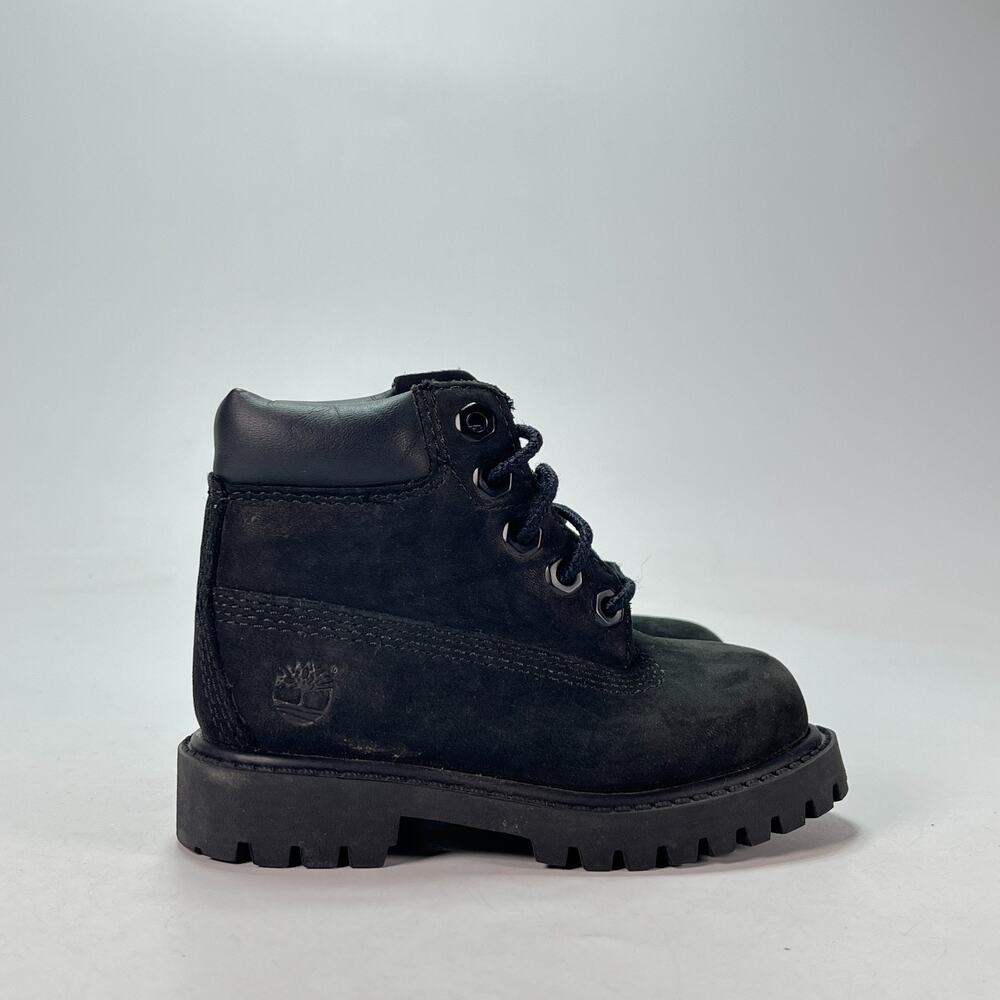 Timberland Premium 6-Inch Black Leather Waterproof Ankle Boots 12807 Kids Size 5